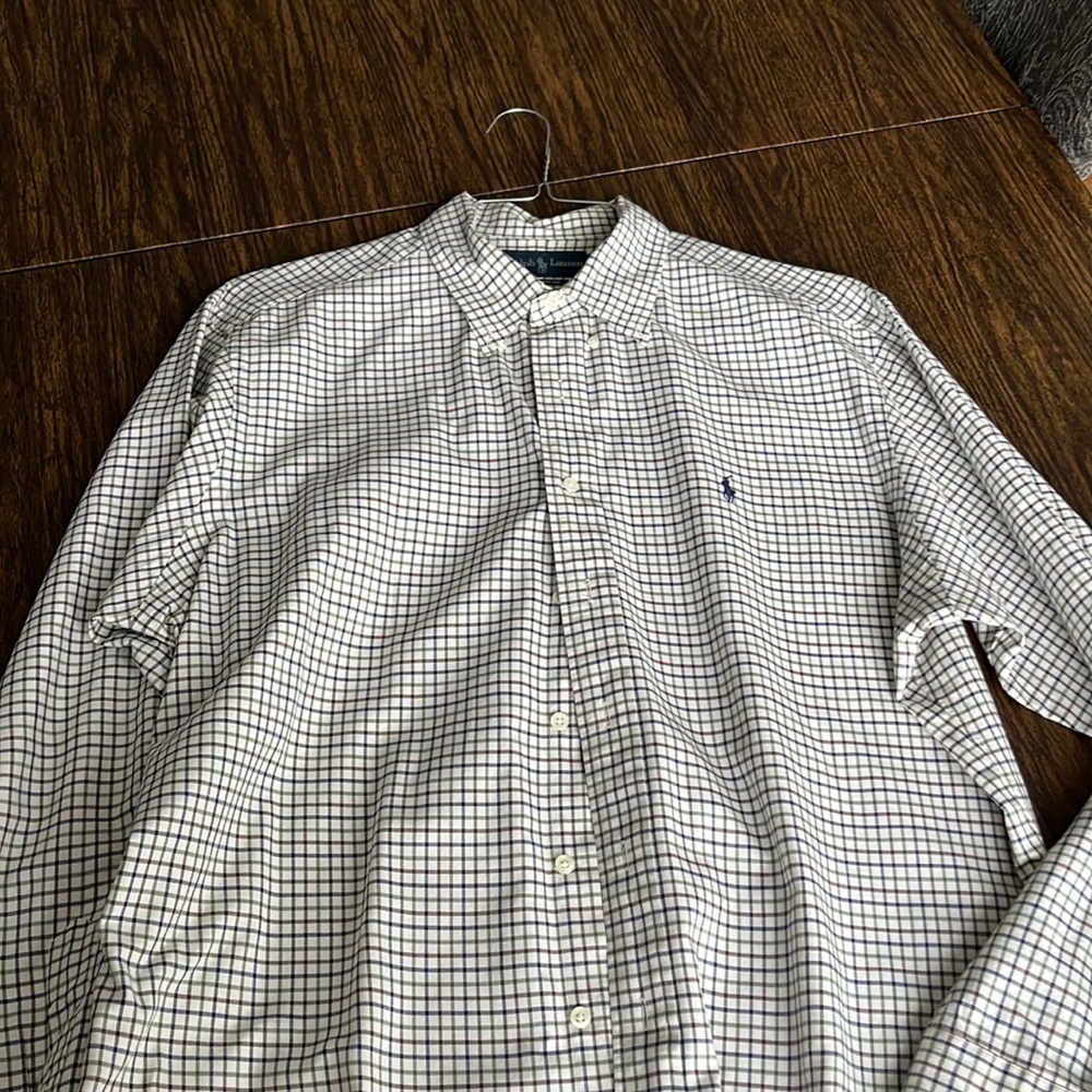 Red, White, Blue, and Green Polo Button Up Shirt